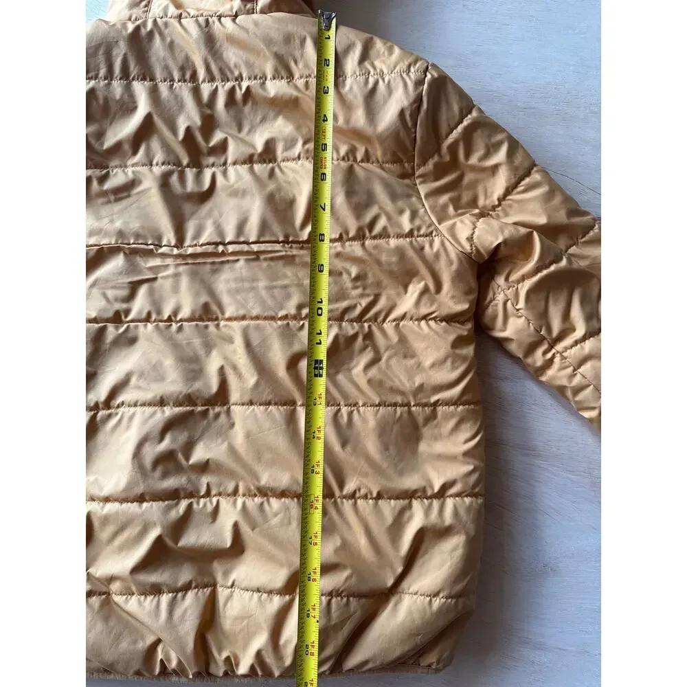 Patagonia Kids M 10 Mustard Sherpa Lined Hooded Insulated Puffer Jacket